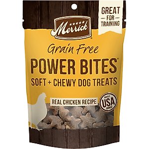 Merrick Power Bites Real Chicken Recipe Grain-Free Soft & Chewy Dog Treats, 6-oz bag