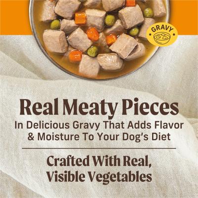 Show full view: Merrick Chunky Grain-Free Wet Dog Food Colossal Chicken Dinner, 12.7-oz can, case of 12 slide 4 of 14