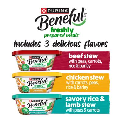 Show full view: Purina Beneful Freshly Prepared Meals Variety Pack Wet Dog Food, 10-oz, case of 12 slide 6 of 11