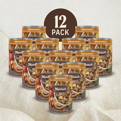 Show full view: Merrick Grain-Free Wet Dog Food Wilderness Blend, 12.7-oz can, case of 12 slide 3 of 11