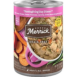 Merrick Grain-Free Wet Dog Food Thanksgiving Day Dinner, 12.7-oz can, case of 12