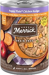 Merrick Grain-Free Wet Puppy Food Puppy Plate Chicken Recipe, 12.7-oz can, case of 12
