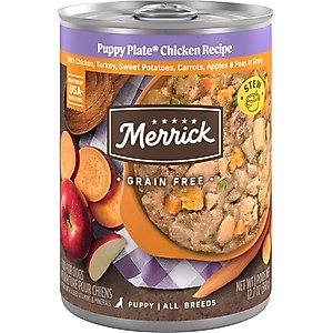 Merrick Grain-Free Wet Puppy Food Puppy Plate Chicken Recipe, 12.7-oz can, case of 12