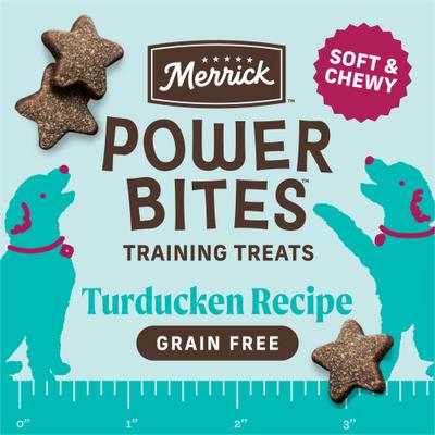 Show full view: Merrick Power Bites Turducken Recipe Grain-Free Soft & Chewy Dog Treats, 6-oz bag slide 4 of 13