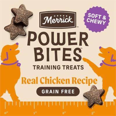 Show full view: Merrick Power Bites Real Chicken Recipe Grain-Free Soft & Chewy Dog Treats, 6-oz bag slide 4 of 13