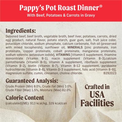Show full view: Merrick Chunky Grain-Free Wet Dog Food Pappy's Pot Roast Dinner, 12.7-oz can, case of 12 slide 7 of 14