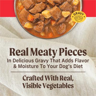 Show full view: Merrick Chunky Grain-Free Wet Dog Food Pappy's Pot Roast Dinner, 12.7-oz can, case of 12 slide 4 of 14
