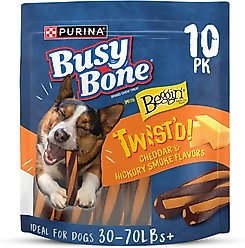 Busy Bone with Beggin' Twist'd! Long-Lasting Cheddar & Hickory Smoke Small/Medium Dog Treats, 10 count