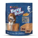 Busy Bone Peanut Butter Flavor Long-Lasting Chew Adult Small/Medium Dog Treats, 6 count pouch