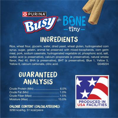 Show full view: Busy Bone Long-Lasting Real Meat Tiny Dog Treat, 60 count slide 8 of 14