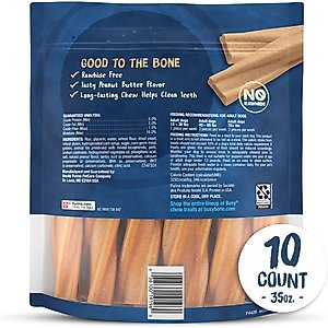 Busy Bone Peanut Butter Flavor Long-Lasting Chew Adult Small/Medium Dog Treats, 10 count pouch