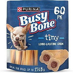 Busy Bone Long-Lasting Real Meat Tiny Dog Treat, 60 count