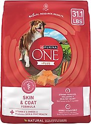 Purina ONE +Plus Adult Skin & Coat Formula Dry Dog Food, 31.1-lb bag