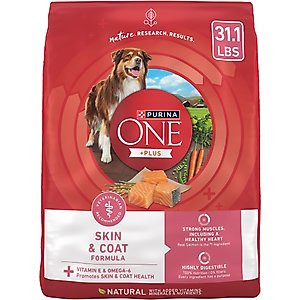 Purina ONE +Plus Adult Skin & Coat Formula Dry Dog Food, 31.1-lb bag