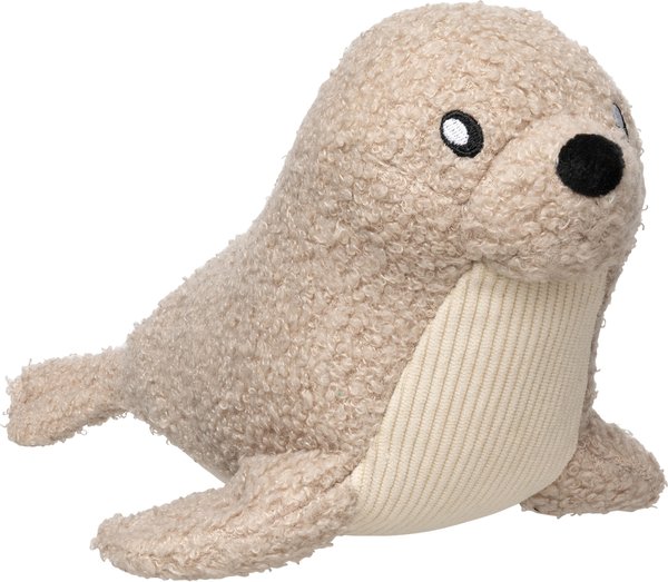 Show full view: FuzzYard Life Seal Squeaky Plush Dog Toy, Sandstone slide 1 of 2