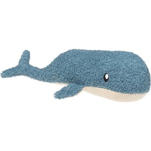 FuzzYard Life Whale Squeaky Plush Dog Toy, French Blue