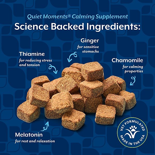 Show full view: NaturVet Quiet Moments Calming Bacon & Chicken Flavored Soft Chew Supplement, 70 count slide 7 of 12