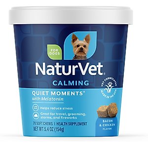 NaturVet Quiet Moments Calming Bacon & Chicken Flavored Soft Chew Supplement, 70 count
