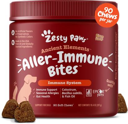 ZESTY PAWS Ancient Elements Aller-Immune Bites Bison Flavored