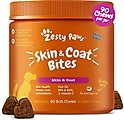 Zesty Paws Skin & Coat Bites Chicken Flavored Soft Chews Omega 3 Fish Oil Supplement for Dogs, 90 count