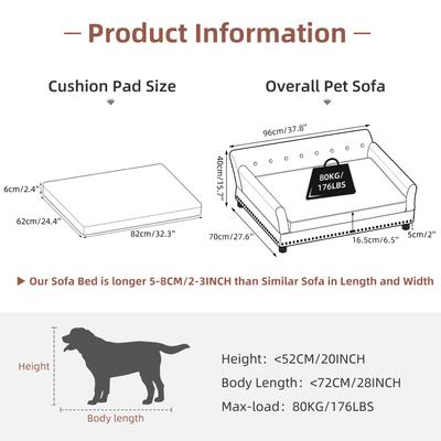 Show full view: BingoPaw Waterproof Sofa Dog Bed, Large slide 9 of 11