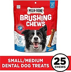 Milk-Bone Original Brushing Chews Small/Medium Chicken Flavor Daily Dental Dog Treats, 25 count slide 2 of 7