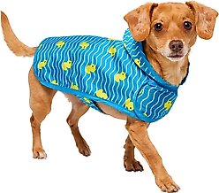 Frisco Lightweight Rubber Ducky Dog Raincoat, Blue, Small