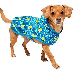Frisco Lightweight Rubber Ducky Dog Raincoat, Blue, Small