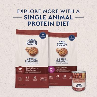 Show full view: Natural Balance Limited Ingredient Beef & Brown Rice Small Breed Recipe Dry Dog Food, 12-lb bag slide 8 of 11