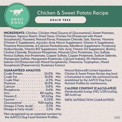 Show full view: Natural Balance Limited Ingredient Grain-Free Chicken & Sweet Potato Recipe Dry Dog Food, 12-lb bag slide 9 of 11