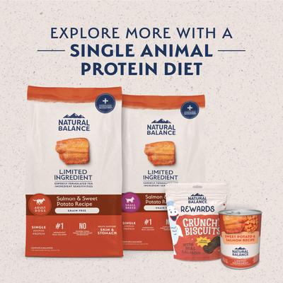 Show full view: Natural Balance Limited Ingredient Grain-Free Salmon & Sweet Potato Small Breed Bites Recipe Dry Dog Food, 12-lb bag slide 8 of 11