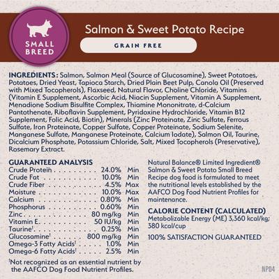 Show full view: Natural Balance Limited Ingredient Grain-Free Salmon & Sweet Potato Small Breed Bites Recipe Dry Dog Food, 12-lb bag slide 9 of 11