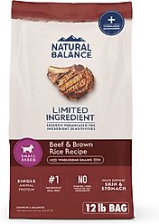 Natural Balance Limited Ingredient Beef & Brown Rice Small Breed Recipe Dry Dog Food, 12-lb bag