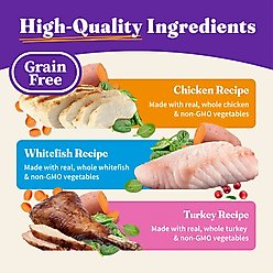 Halo Chicken, Whitefish, Turkey Variety Pack Grain-Free Pate Adult Wet Cat Food, 5.5-oz can, case of 12 slide 2 of 6