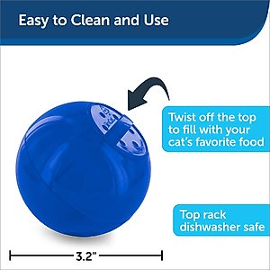 PetSafe SlimCat Interactive Cat Feeder, Blue, 0.66-cup