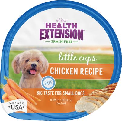 Show full view: Health Extension Little Cups Chicken & Turkey Recipe Variety Pack Small Breed Grain-Free Wet Puppy Food, 3.5-oz can, case of 12 slide 3 of 11