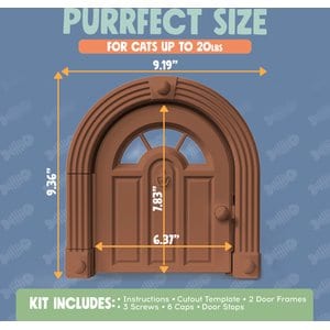 Purrfect Portal Meow Manor Plastic Interior Cat Door, Large, Brown
