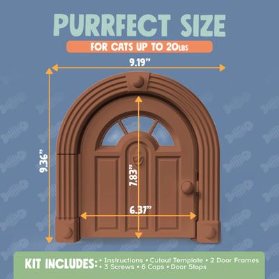 Show full view: Purrfect Portal Meow Manor Plastic Interior Cat Door, Brown, Large slide 6 of 7