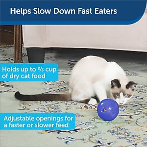 PetSafe SlimCat Interactive Cat Feeder, Blue, 0.66-cup