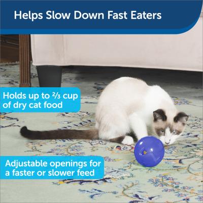 Show full view: PetSafe SlimCat Interactive Cat Feeder, Blue, 0.66-cup slide 2 of 11