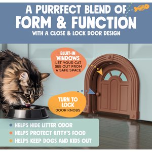 Purrfect Portal Meow Manor Plastic Interior Cat Door, Large, Brown