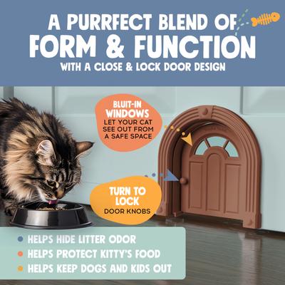 Show full view: Purrfect Portal Meow Manor Plastic Interior Cat Door, Brown, Large slide 3 of 7