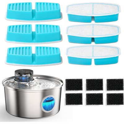 Casfuy Casfuy PWL-003 Pet Water Fountain Replacement Filters & Pre-Filter Sponges, 6 count