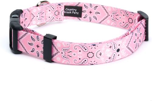 Show full view: Country Brook Design Deluxe Bandana Dog Collar, Pink, Medium slide 3 of 6