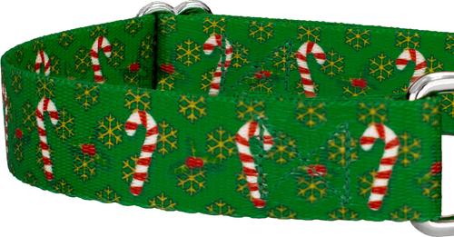Show full view: Country Brook Design Candy Cane Christmas Martingale Dog Collar, Large slide 8 of 8