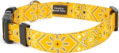 Show full view: Country Brook Design Deluxe Bandana Dog Collar, Yellow, Small slide 3 of 6