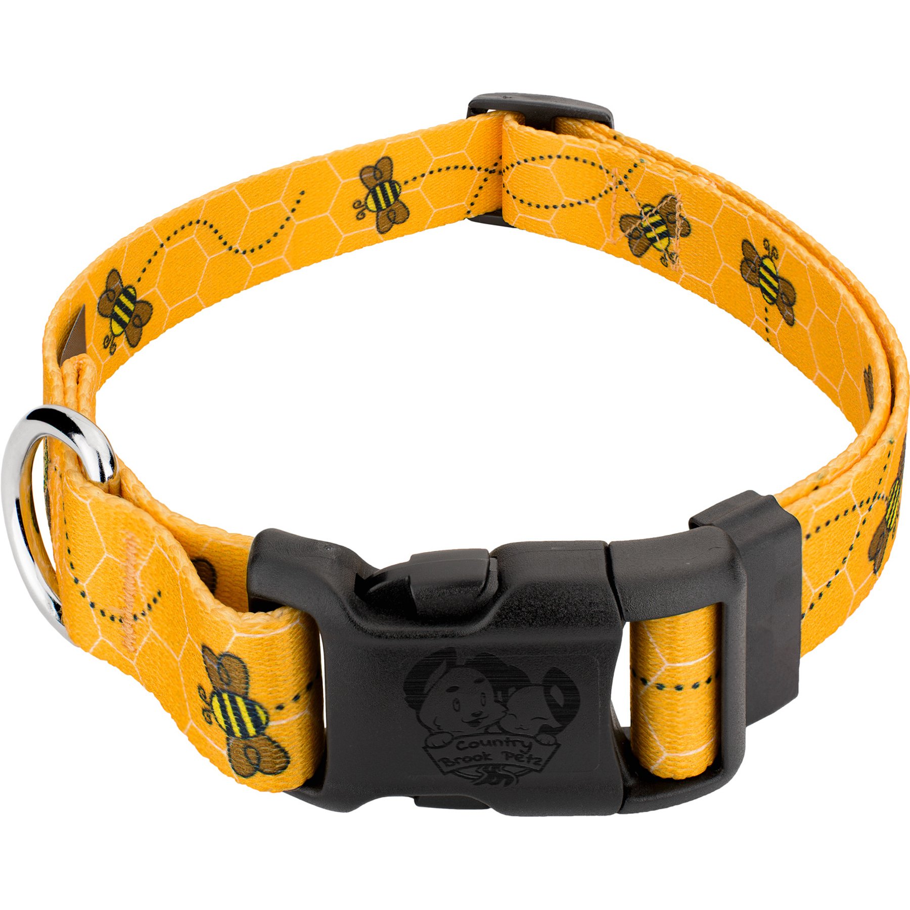 Country Brook Design Deluxe Busy Bee Dog Collar, XX-Small