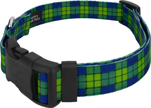 Show full view: Country Brook Design Deluxe Blue & Green Plaid Dog Collar, X-Small slide 3 of 5