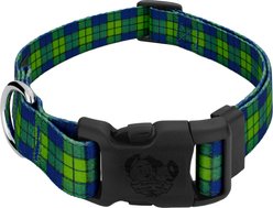 Country Brook Design Deluxe Blue & Green Plaid Dog Collar, X-Small