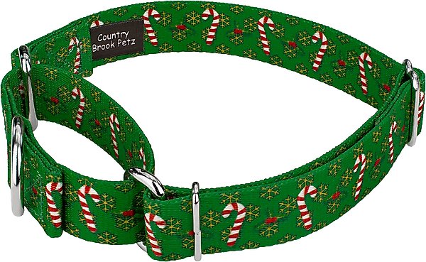 Show full view: Country Brook Design Candy Cane Christmas Martingale Dog Collar, Small slide 5 of 7